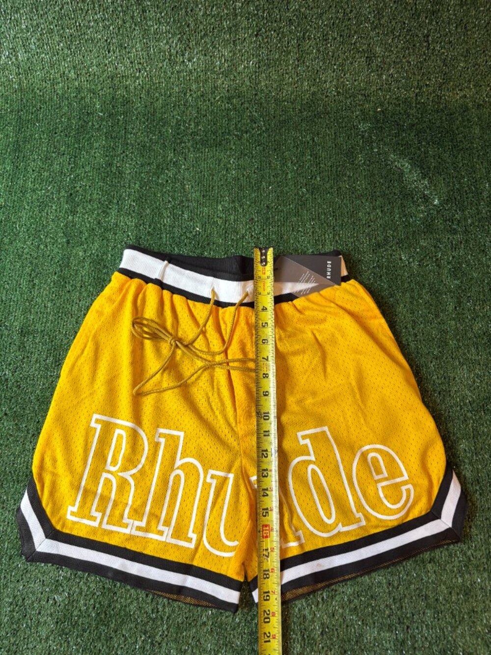 Rhude Yellow Mesh Basketball Shorts NWT - Picture 7 of 10